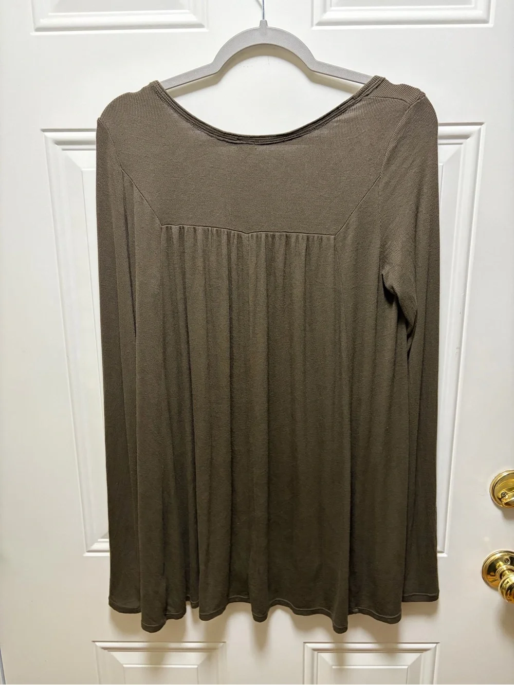Free People We The Free Love Valley Long Sleeve Top Olive Green ribbed M